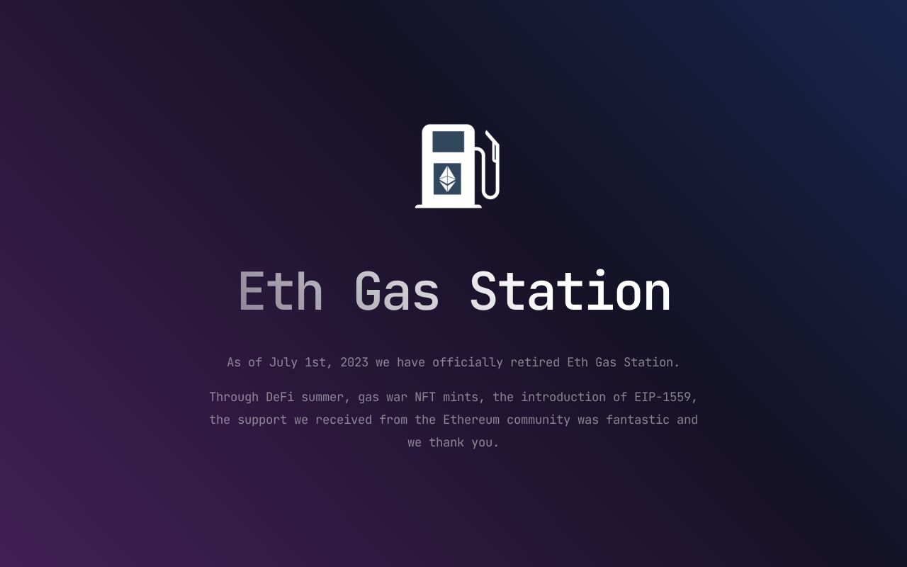 eth gas station info